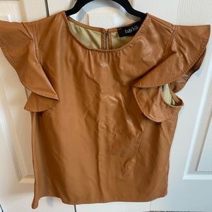 Faux leather blouse